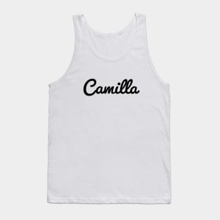 Camilla Cursive Script Typography Black Text Tank Top